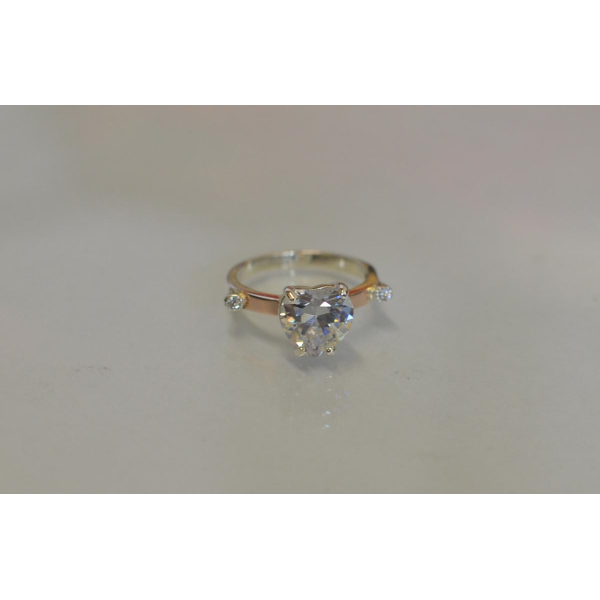 Серебряное кольцо с золотыми напайками (025к)