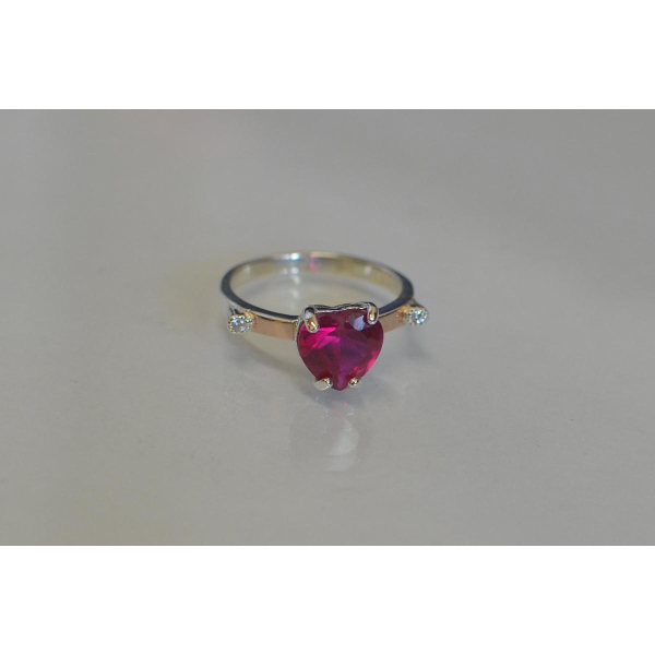 Серебряное кольцо с золотыми напайками (025к)