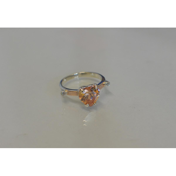 Серебряное кольцо с золотыми напайками (025к)