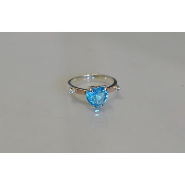 Серебряное кольцо с золотыми напайками (025к)