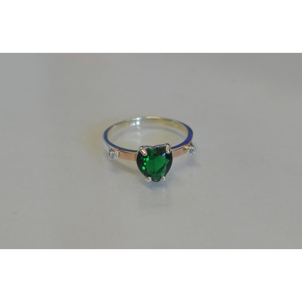 Серебряное кольцо с золотыми напайками (025к)