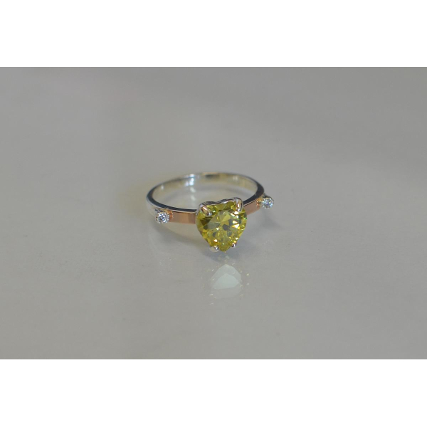 Серебряное кольцо с золотыми напайками (025к)