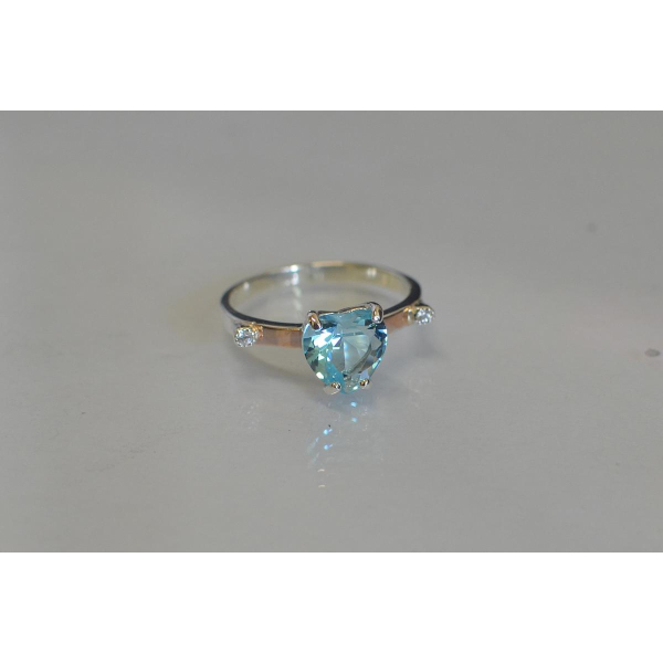 Серебряное кольцо с золотыми напайками (025к)