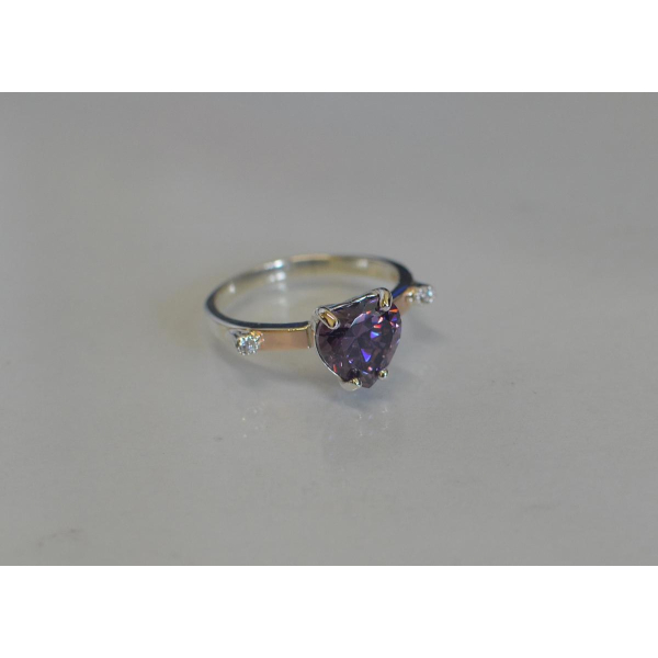 Серебряное кольцо с золотыми напайками (025к)