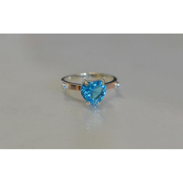 Серебряное кольцо с золотыми напайками (025к)