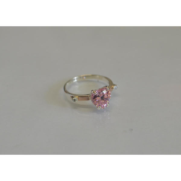 Серебряное кольцо с золотыми напайками (025к)