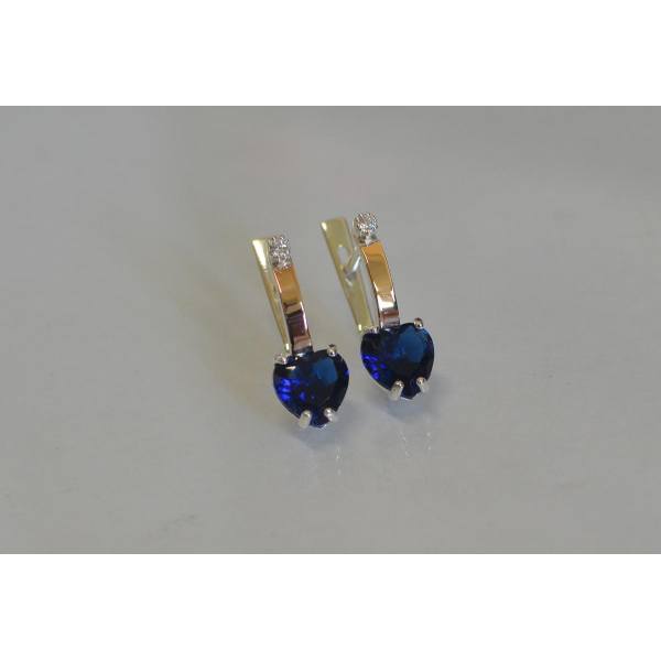 Серебряные серьги с золотыми напайками (025с)