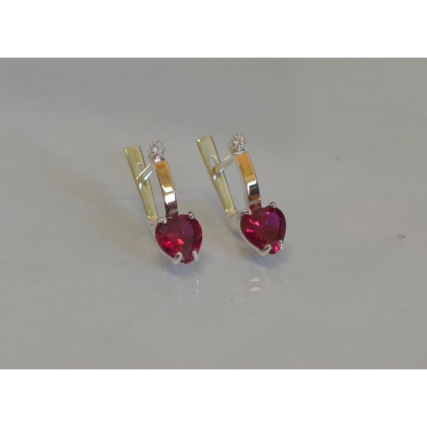 Серебряные серьги с золотыми напайками (025с)