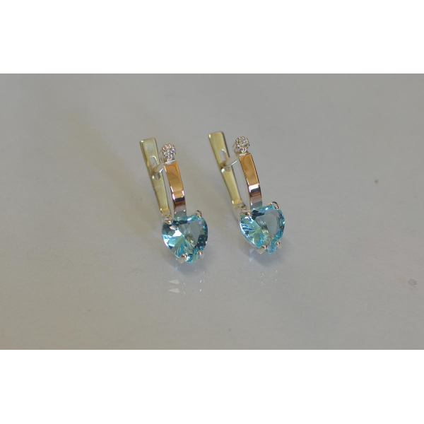 Серебряные серьги с золотыми напайками (025с)