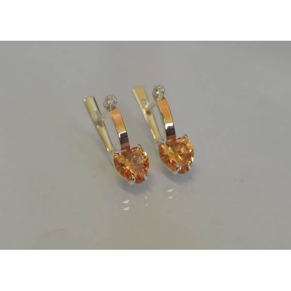 Серебряные серьги с золотыми напайками (025с)