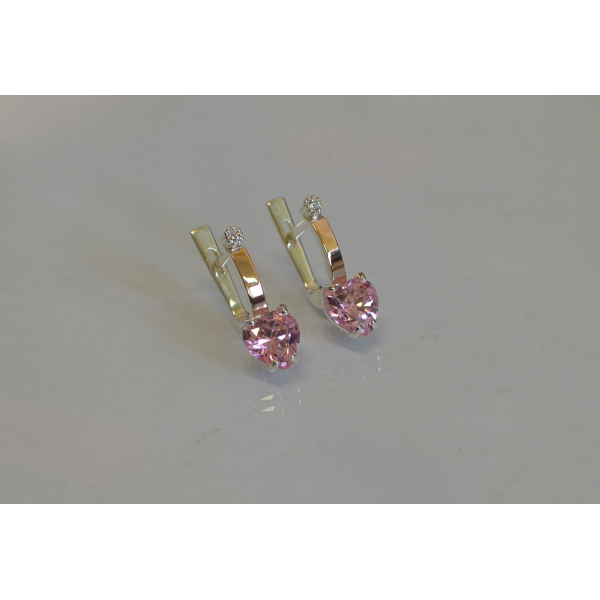 Серебряные серьги с золотыми напайками (025с)