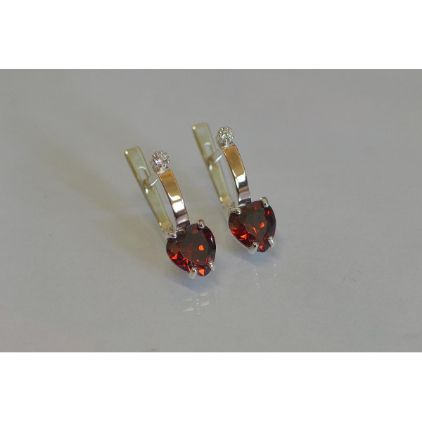 Серебряные серьги с золотыми напайками (025с)