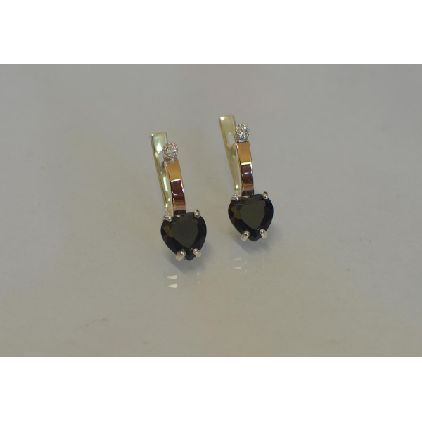 Серебряные серьги с золотыми напайками (025с)