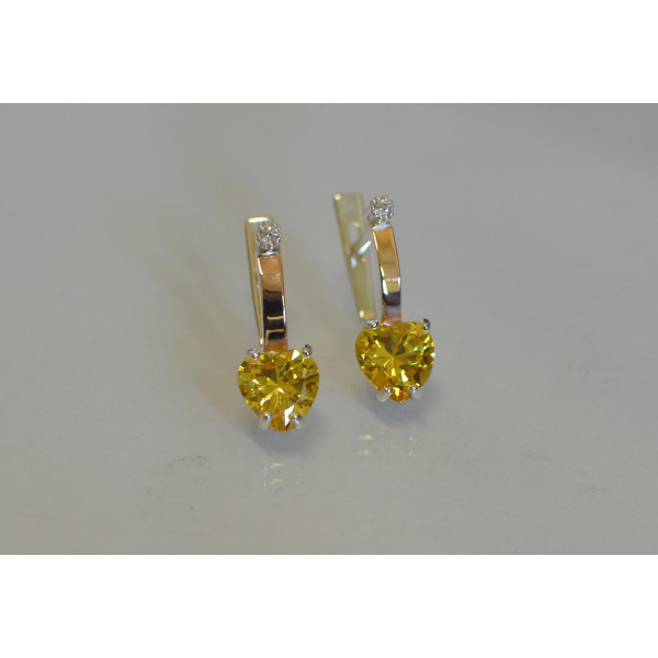 Серебряные серьги с золотыми напайками (025с)