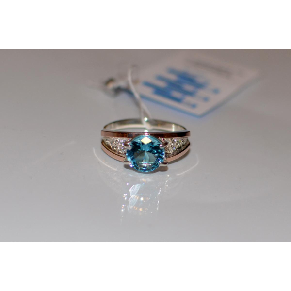 Серебряное кольцо с золотыми пластинами (026к)