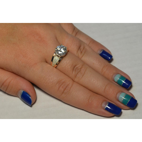 Серебряное кольцо с золотыми пластинами (026к)