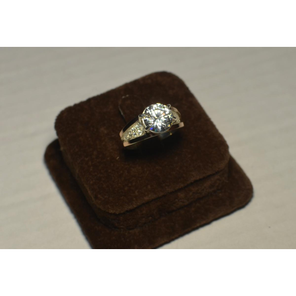 Серебряное кольцо с золотыми пластинами (026к)