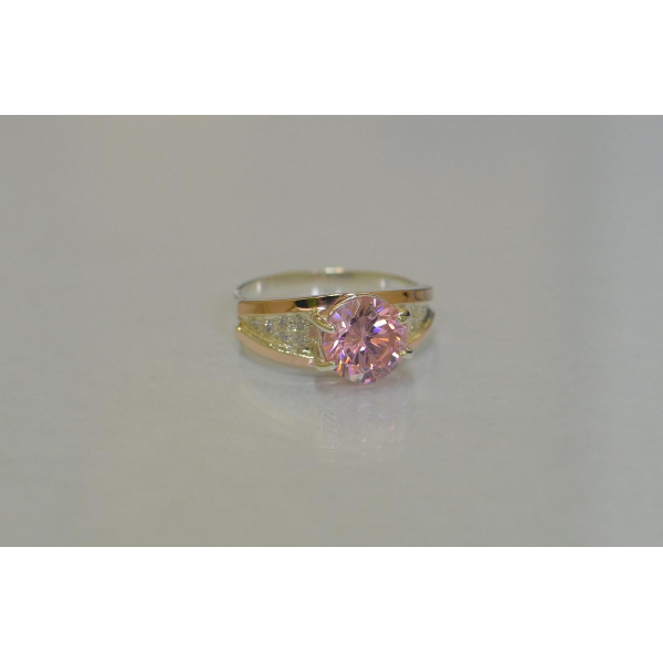 Серебряное кольцо с золотыми пластинами (026к)