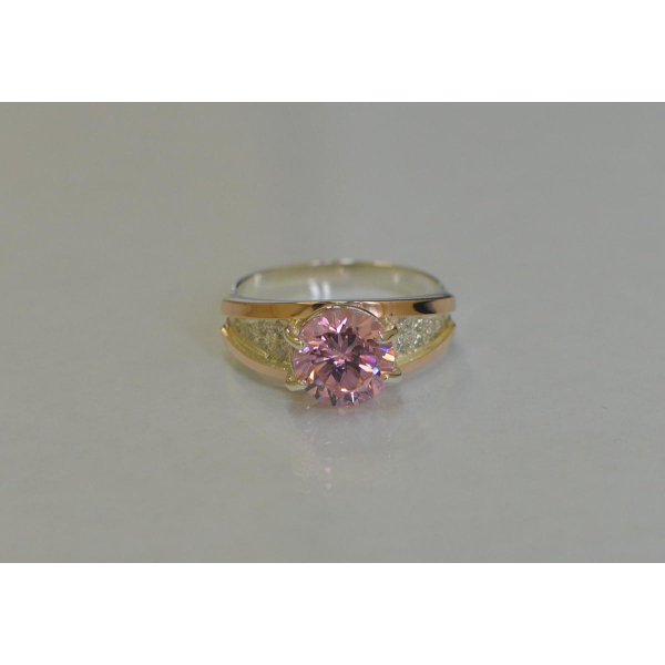 Серебряное кольцо с золотыми пластинами (026к)