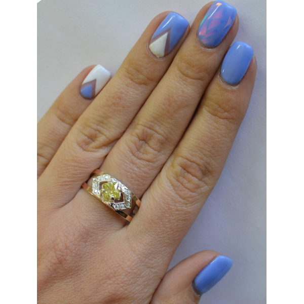 Серебряное кольцо с золотыми напайками (027к)