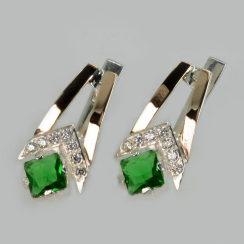 Серебряные серьги с золотыми пластинами