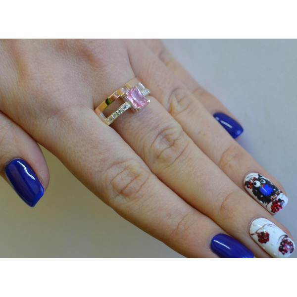 Серебряное кольцо с  накладками из золота (028к)