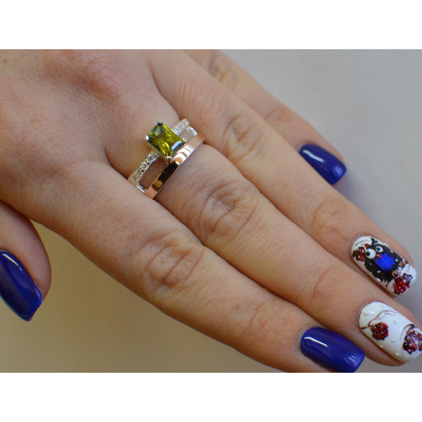 Серебряное кольцо с  накладками из золота (028к)