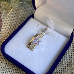 Серебряная подвеска с золотими вставками