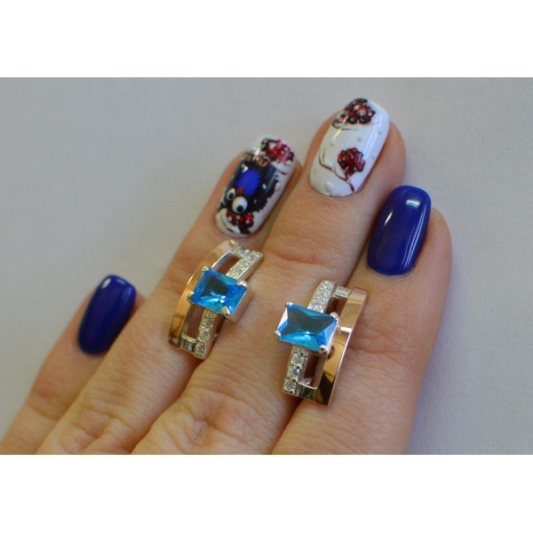 Серебряные серьги с золотыми пластинами (028с)