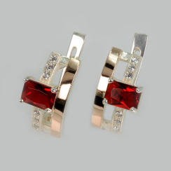 Серебряные серьги с золотыми пластинами