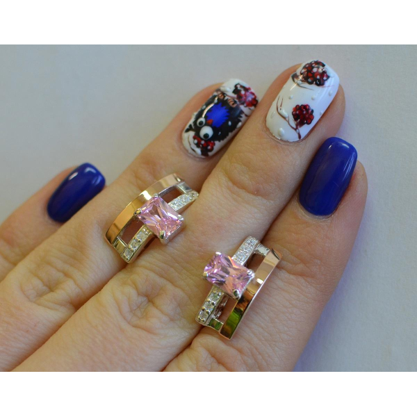 Серебряные серьги с золотыми пластинами (028с)