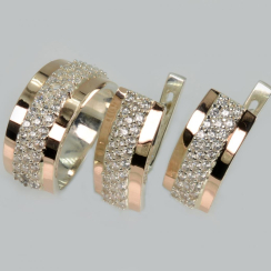 Серебряный набор с накладками из золота