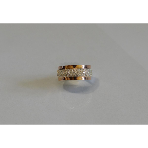 Кольцо серебряное  с накладками из золота (029к)