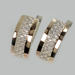 Серебряные серьги с пластинами из золота