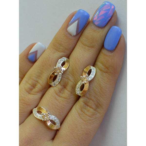 Срібний гарнітур з накладками золота (030)