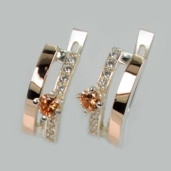 Серебряные серьги с золотыми накладками