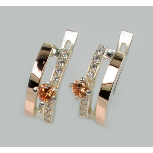 Срібні сережки з золотими накладками