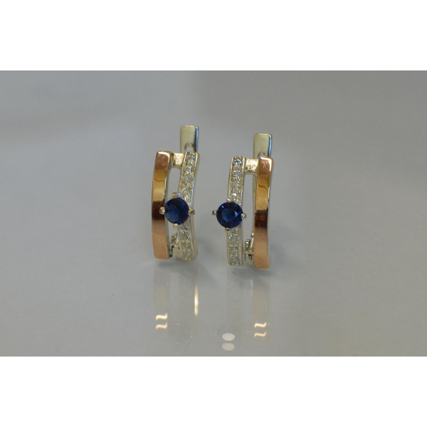 Серебряные серьги с золотыми накладками (031с)