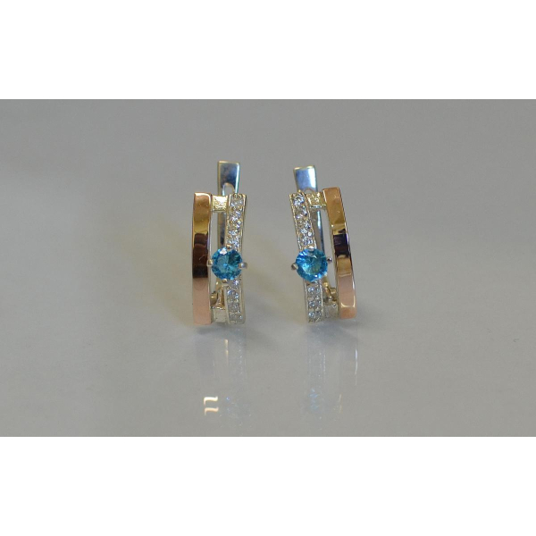 Серебряные серьги с золотыми накладками (031с)