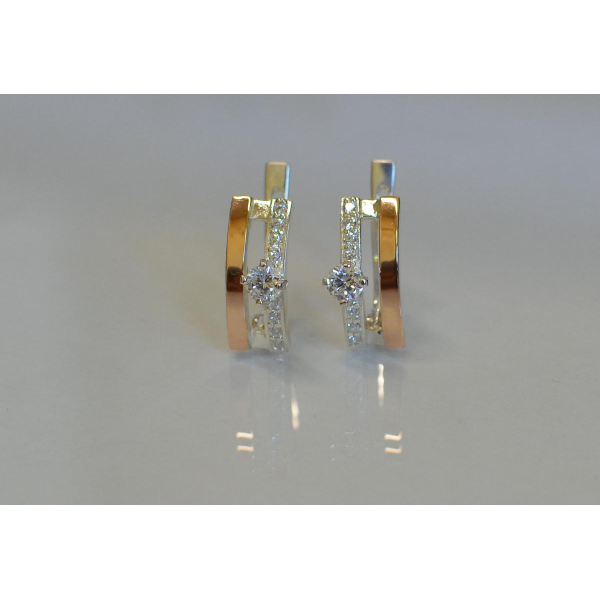 Серебряные серьги с золотыми накладками (031с)