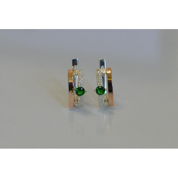 Серебряные серьги с золотыми накладками (031с)