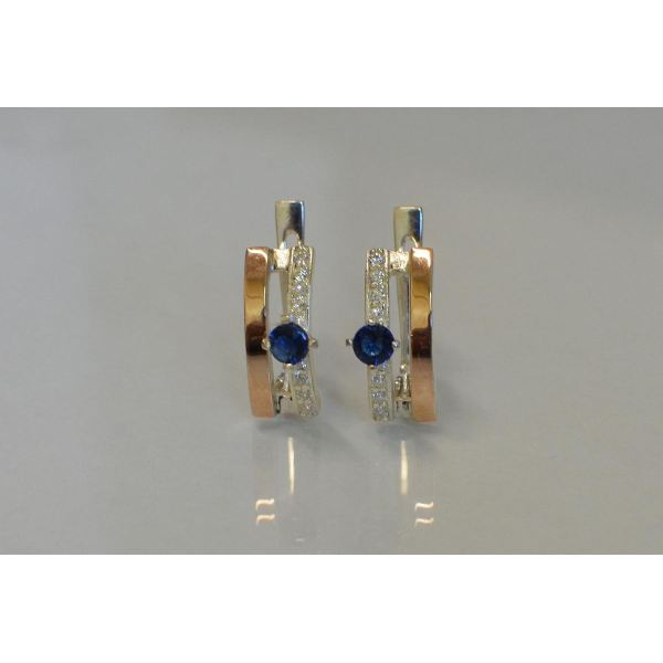 Серебряные серьги с золотыми накладками (031с)