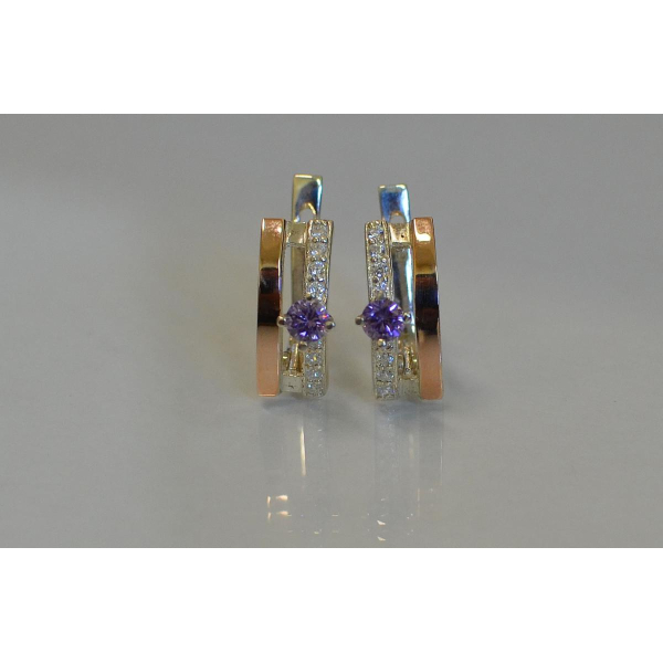 Серебряные серьги с золотыми накладками (031с)