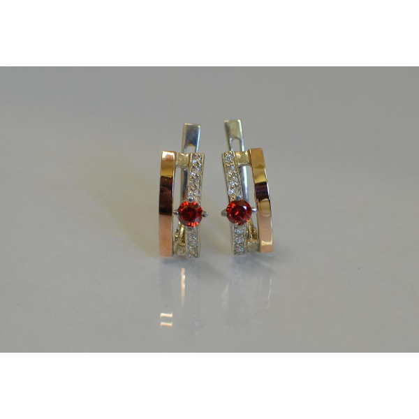 Серебряные серьги с золотыми накладками (031с)