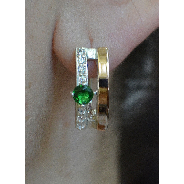 Серебряные серьги с золотыми накладками (031с)