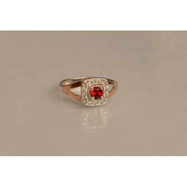 Серебряное кольцо со вставками из золота (032к)