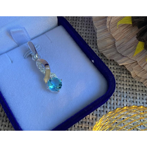 Серебряная подвеска с золотими вставками