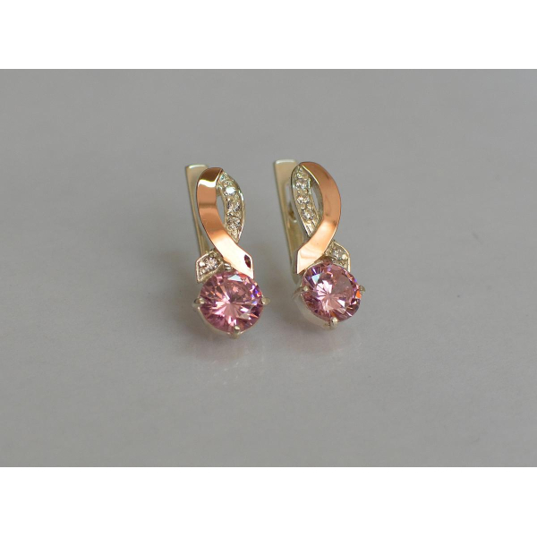 Серебряные серьги с напайками из золота (033с)