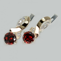 Серебряные серьги с напайками из золота
