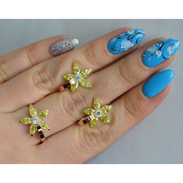 Серебряный набор с золотыми напайками (034)